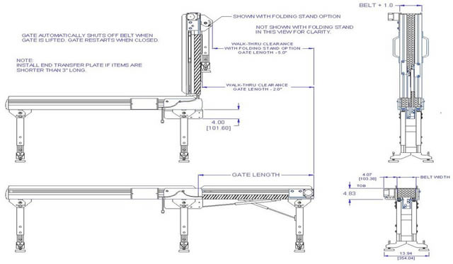 gate conveyors - modular sections - diagram - schematic