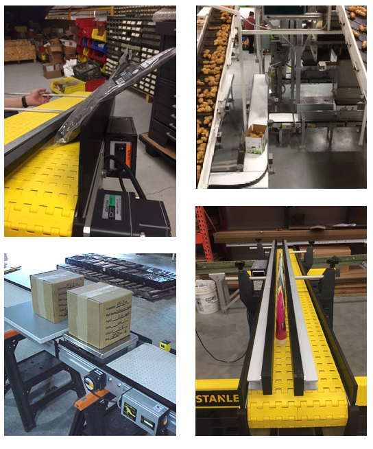 Packaging Conveyor Systems with adjustable guide rails