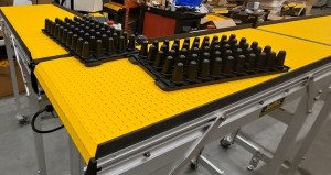 ESD soft belting conveyor system for electronic circuit boards