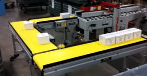 dual 90 degree turn packaging modular conveyor