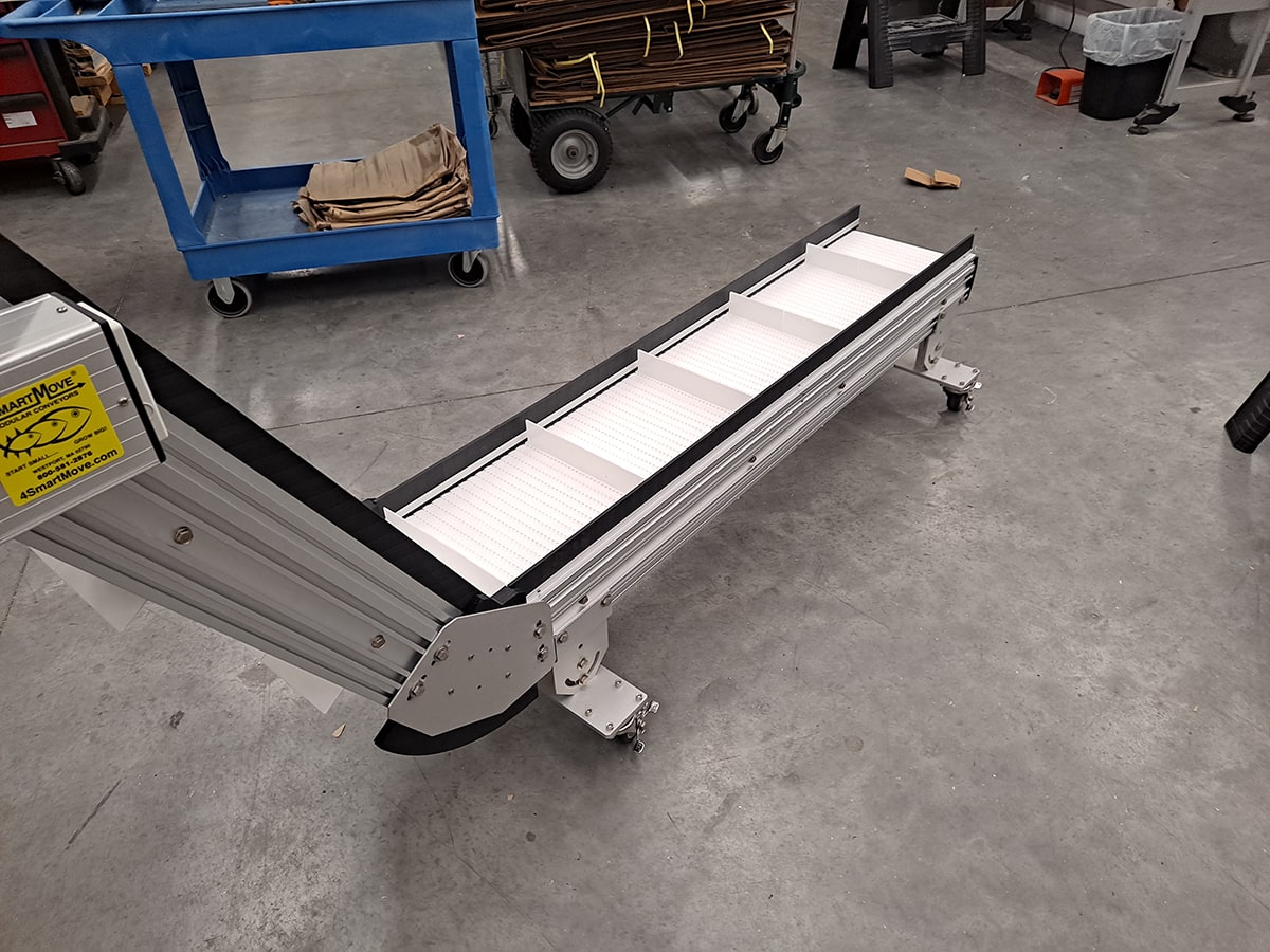 incline zx e stop conveyor with up and over for packaging