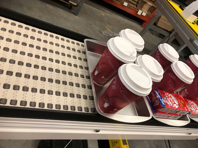 no spill coffee – beverage conveyor