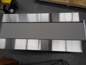 work surface recessed belting stainless conveyor