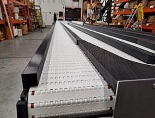 long line conveyor being tested