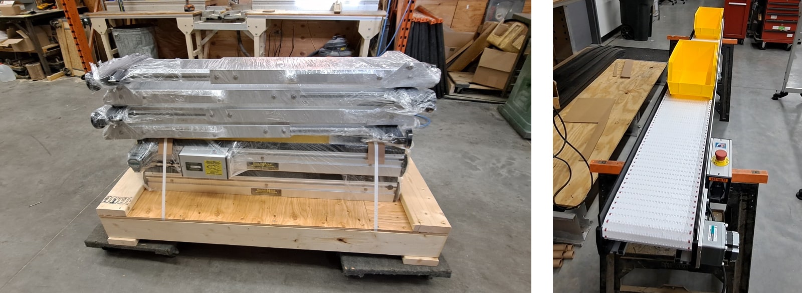 order fulfillment conveyor being shipped - little short line system