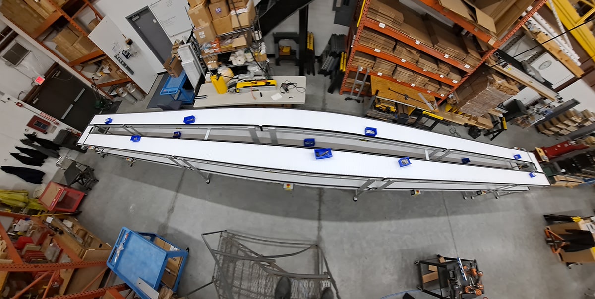 large carousel accumulation pharmacy conveyors